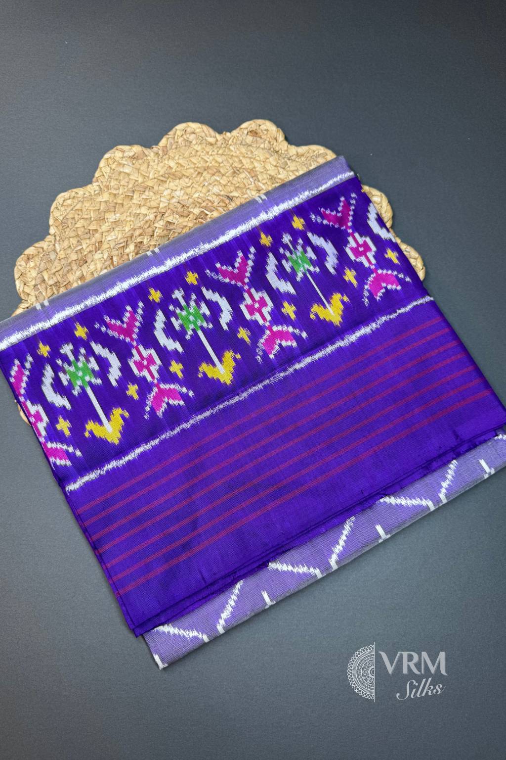 Lavender Pochampally Ikkat Saree with Purple Border USA