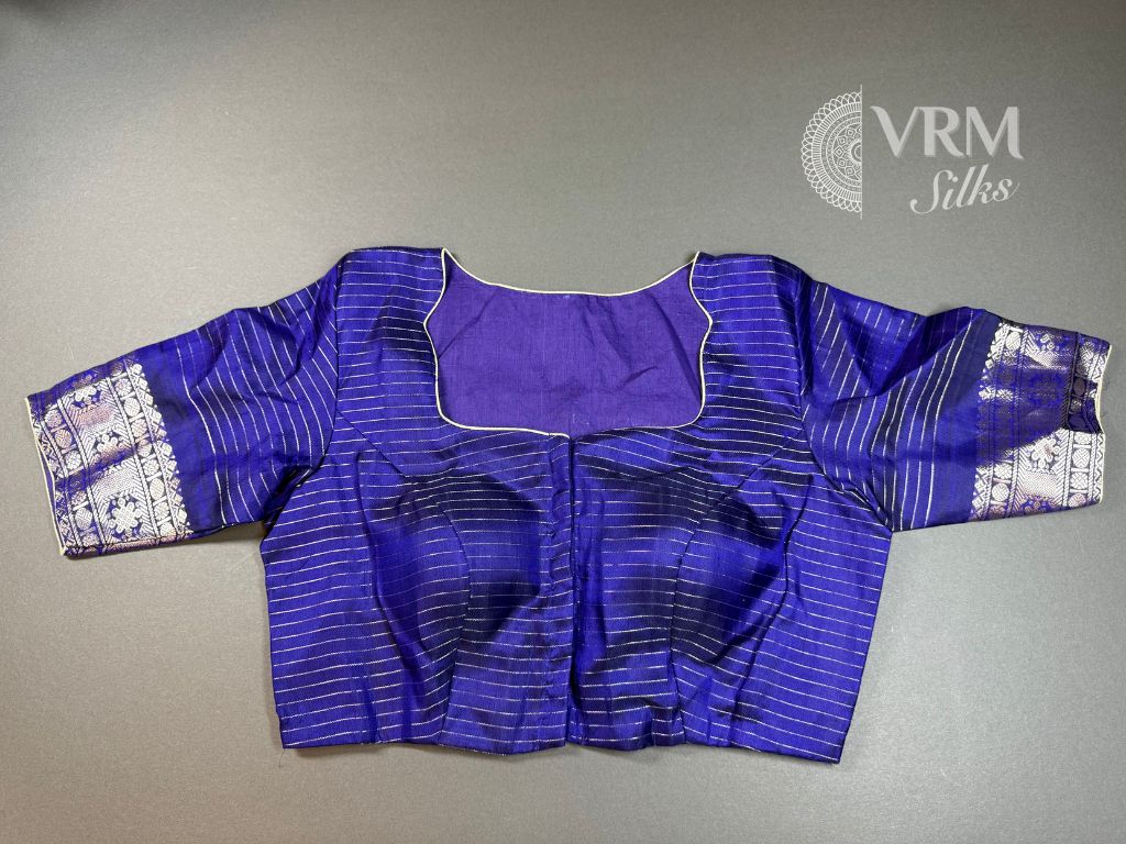 Stitched Front-Open Blouse for Orange Gadwal Silk Saree Stitched Front-Open Blouse for Orange Gadwal Silk Saree